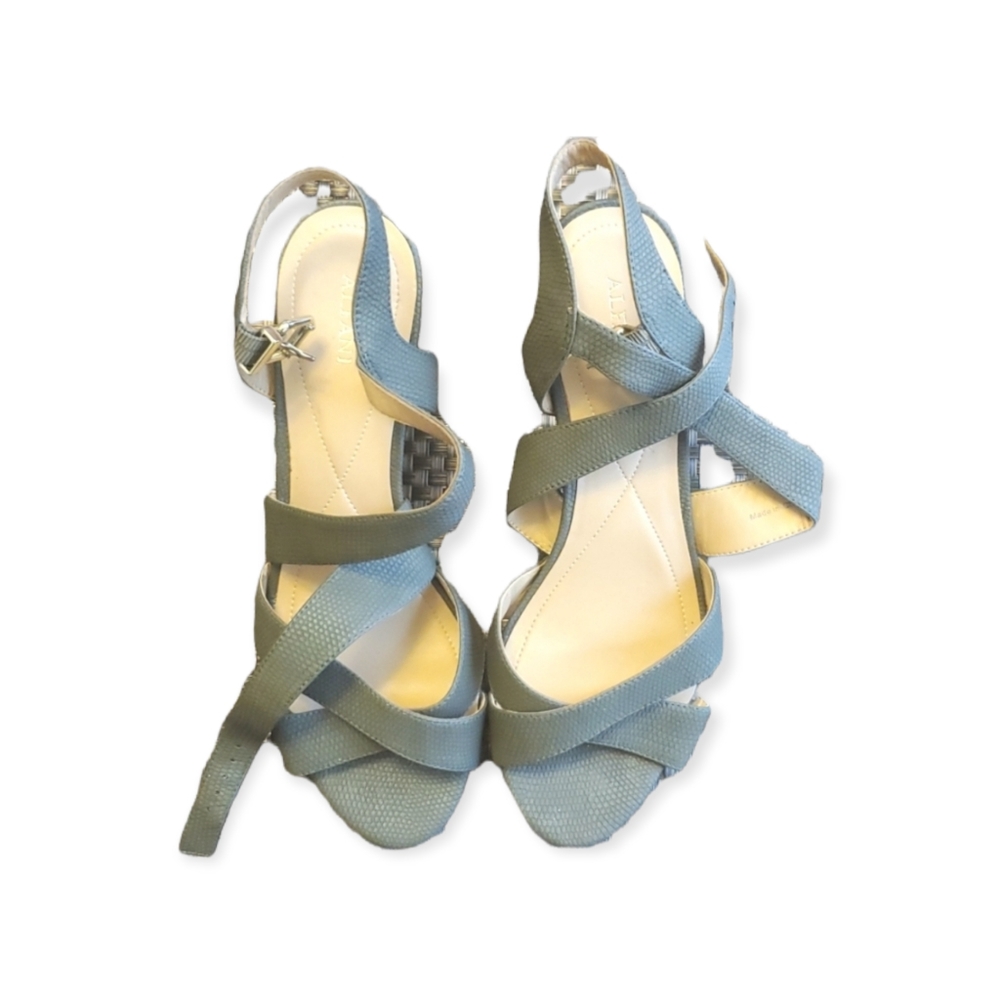 Alfani Ankle Strap Chunky Heel Sandals Green Size 9.5